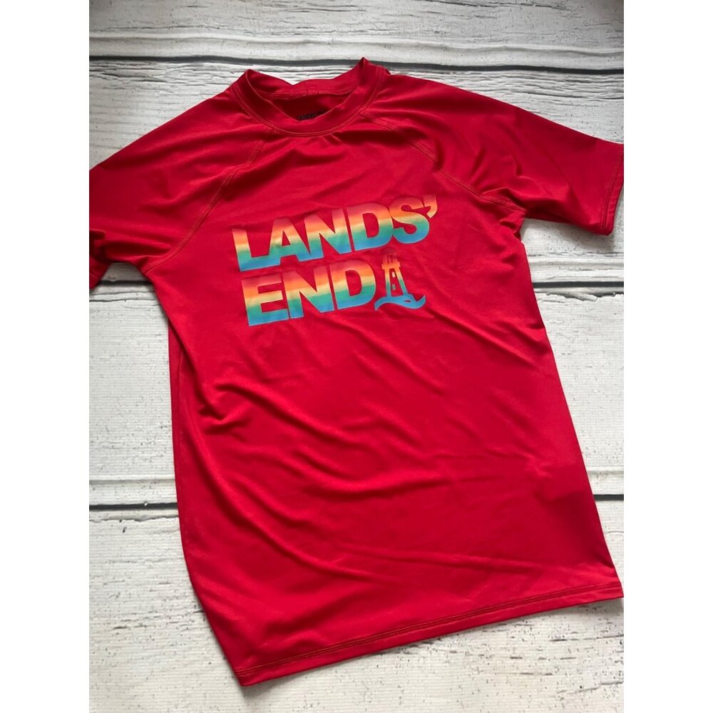 Red Lands End swim rashguard